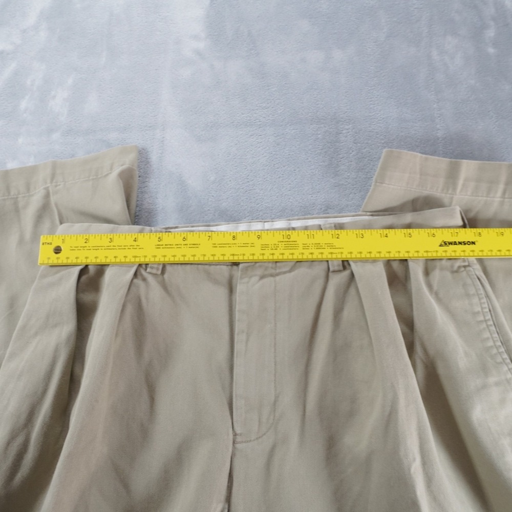 VTG Polo Ralph Lauren Ethan Pleated Chinos Mens35 Tan 100% Cotton 90s Classic - Picture 7 of 16